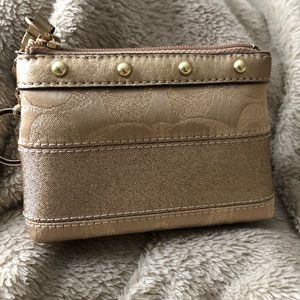 Coach gold signature coin purse
